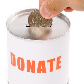 dollar and Donation Box, concept of Donation